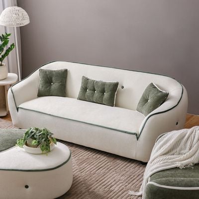 Tensor 3 Seater Fabric  Sofa - White