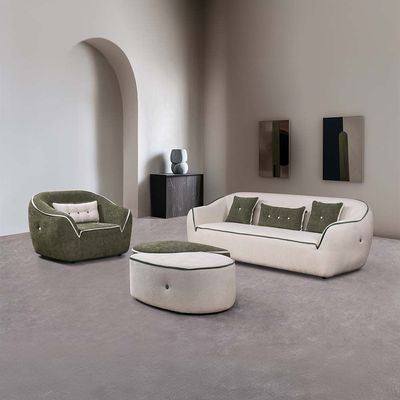 Tensor 3 Seater Fabric  Sofa - White