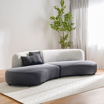 Kinston 4 Seater Fabric  Sofa - White / Black