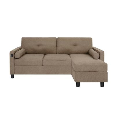 Vermax Fabric Corner Sofa - Brown