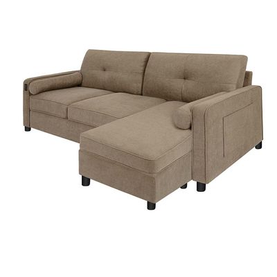 Vermax Fabric Corner Sofa - Brown