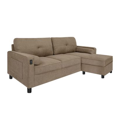 Vermax Fabric Corner Sofa - Brown