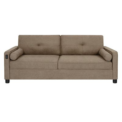 Vermax 3 Seater Fabric Sofa - Brown