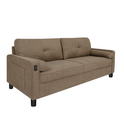 Vermax 3 Seater Fabric Sofa - Brown