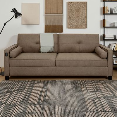 Vermax 3 Seater Fabric Sofa - Brown