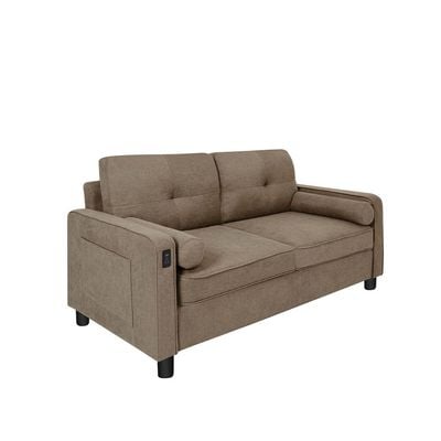 Vermax 2 Seater Fabric Sofa - Brown