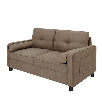 Vermax 2 Seater Fabric Sofa - Brown