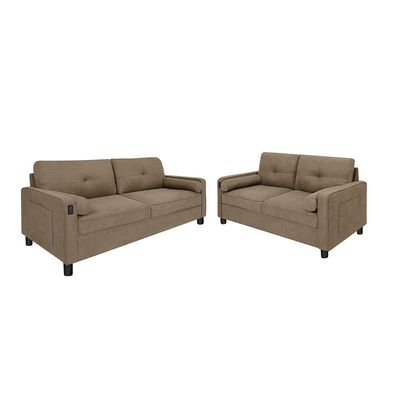 Vermax 2 Seater Fabric Sofa - Brown