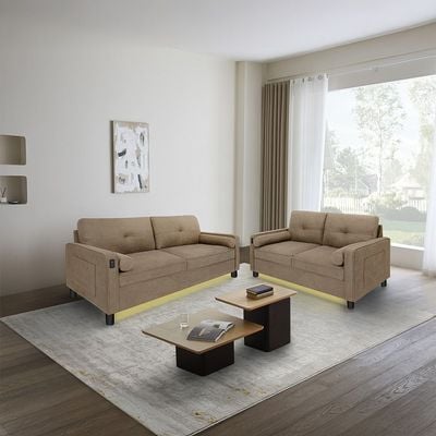 Vermax 2 Seater Fabric Sofa - Brown