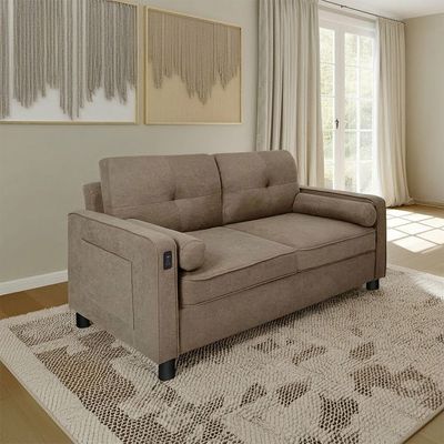 Vermax 2 Seater Fabric Sofa - Brown