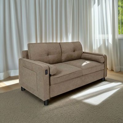 Vermax 2 Seater Fabric Sofa - Brown