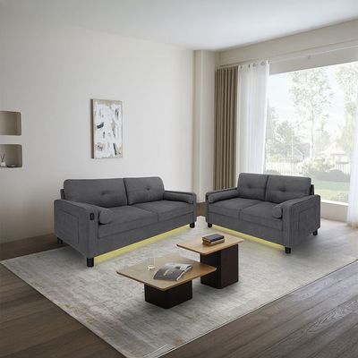 Vermax 3 Seater Fabric Sofa - Dark Blue