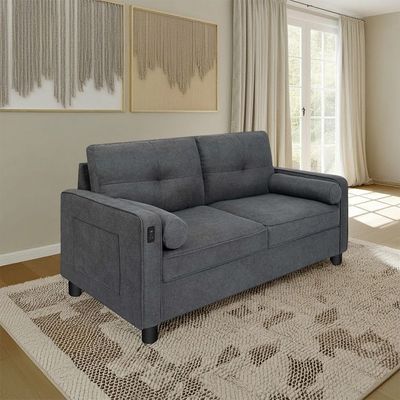 Vermax 2 Seater Fabric Sofa - Dark Blue