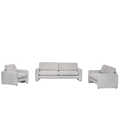 Miles 3+2+1 Seater Fabric Sofa Set -  Light Grey