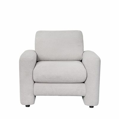 Miles 1 Seater Fabric Sofa -  Light Grey