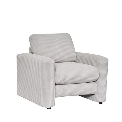 Miles 1 Seater Fabric Sofa -  Light Grey