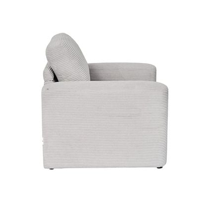 Miles 1 Seater Fabric Sofa -  Light Grey