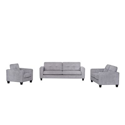 Amalia 3+2+1 Seater Fabric Sofa Set -  Light Grey