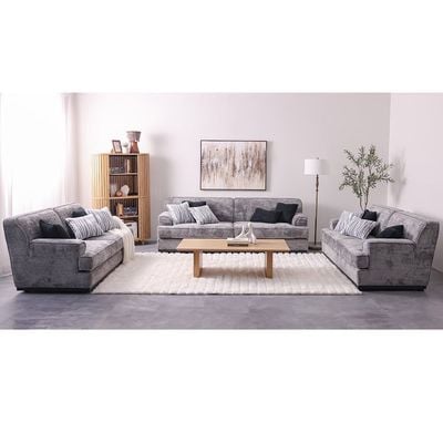 Goldcoast 7-Seater Fabric Sofa Set - Grey - With 2-Year Warranty