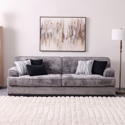 Goldcoast 7-Seater Fabric Sofa Set - Grey - With 2-Year Warranty