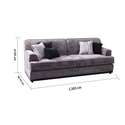 Goldcoast 3 Seater Fabric Sofa Grey