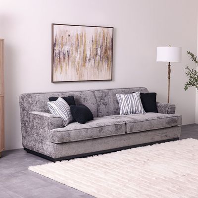 Goldcoast 3 Seater Fabric Sofa Grey