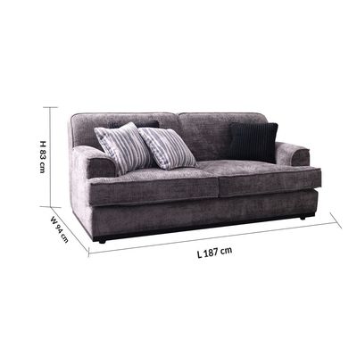 Goldcoast 2-Seater Fabric Sofa - Grey - With 2-Year Warranty