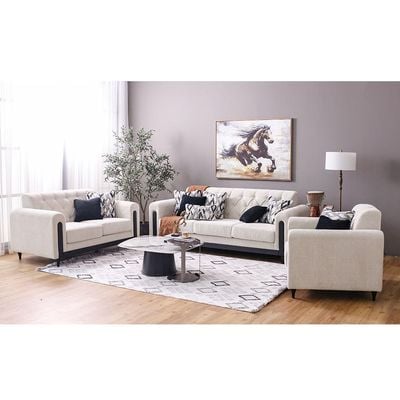 Nimrod 6-Seater Fabric Sofa Set - Beige - With 2-Year Warranty