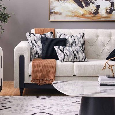 Nimrod 3 Seater Fabric Sofa - Beige