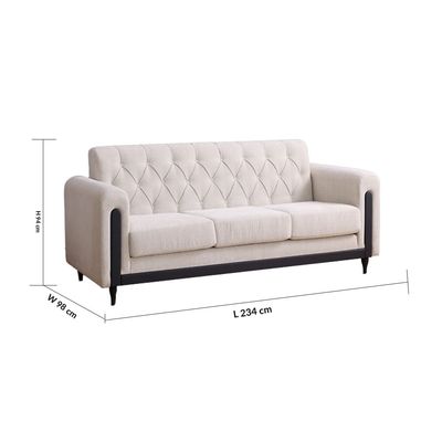 Nimrod 3-Seater Fabric Sofa - Beige - With 2-Year Warranty