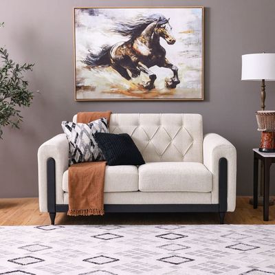Nimrod 2-Seater Fabric Sofa - Beige - With 2-Year Warranty