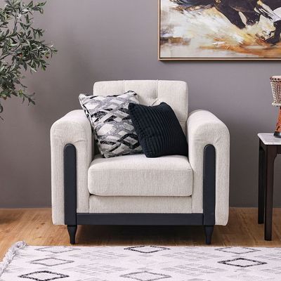 Nimrod 1-Seater Fabric Sofa - Beige - With 2-Year Warranty