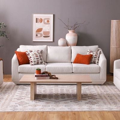 Stamford 6-Seater Fabric Sofa Set - Beige - With 2-Year Warranty