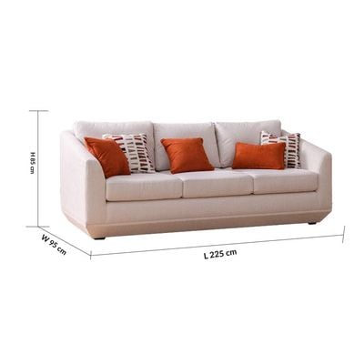 Stamford 3-Seater Fabric Sofa - Beige - With 2-Year Warranty