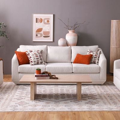 Stamford 3-Seater Fabric Sofa - Beige - With 2-Year Warranty