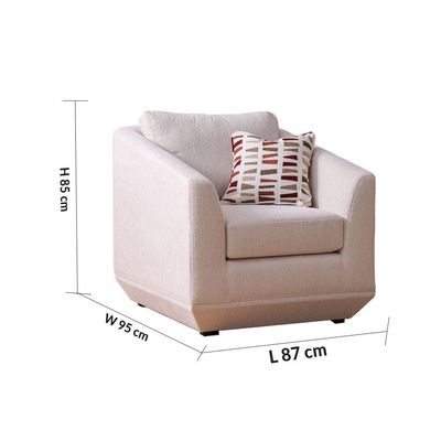 Stamford 1-Seater Fabric Sofa - Beige - With 2-Year Warranty