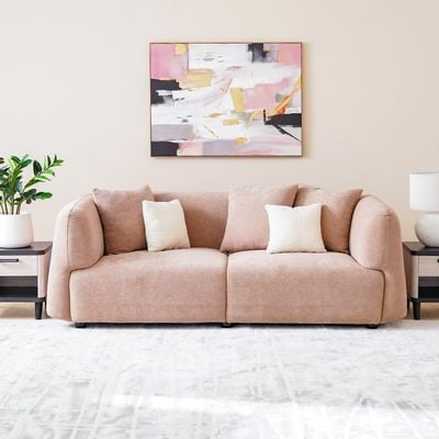 Jessie 4+3 Seater Fabric Sofa Set - Rose