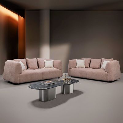 Jessie 4+3 Seater Fabric Sofa Set - Rose