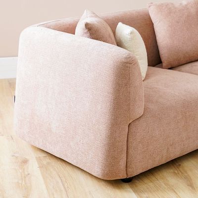 Jessie 3-Seater Fabric Sofa - Rose - With 2-Year Warranty