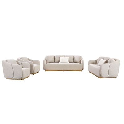 Ollena 3+2+1+1 Seater Fabric Sofa Set-Beige