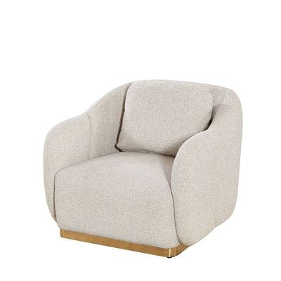 Ollena 1 Seater Fabric Sofa-Beige