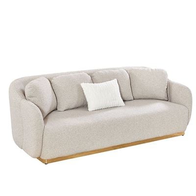 Ollena 3 Seater Fabric Sofa-Beige