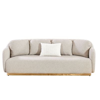 Ollena 3 Seater Fabric Sofa-Beige