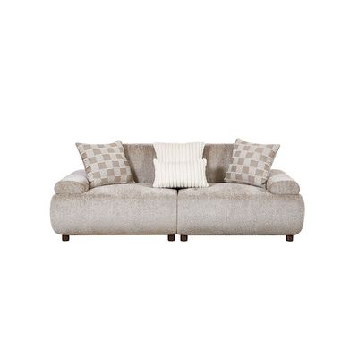 Valira 4+3+3 Seater Fabric Sofa Set- Beige