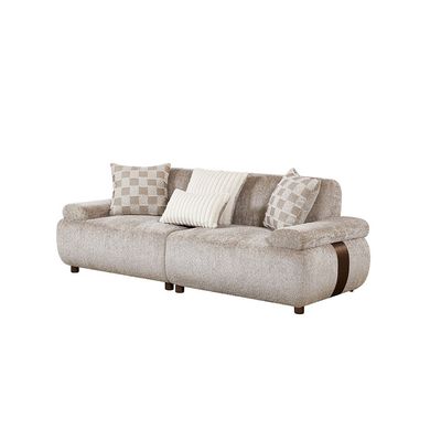 Valira 4+3+3 Seater Fabric Sofa Set- Beige