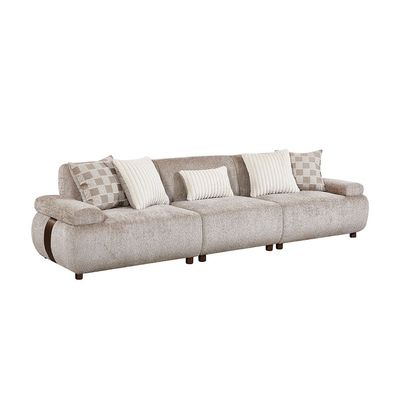 Valira 4+3+3 Seater Fabric Sofa Set- Beige