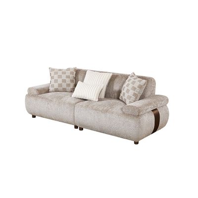 Valira 4+3+3 Seater Fabric Sofa Set- Beige