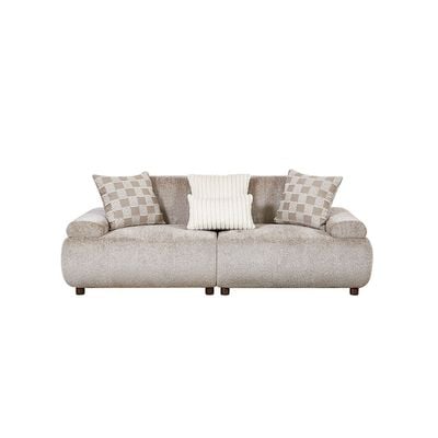 Valira 3-Seater Fabric Sofa - Beige - With 2-Year Warranty 