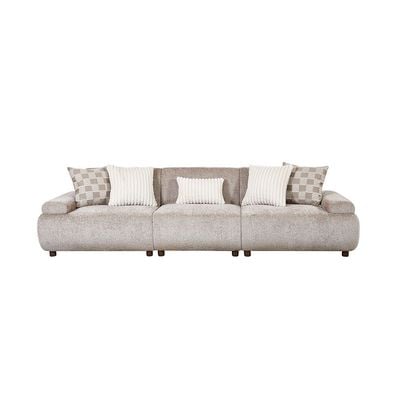 Valira 4-Seater Fabric Sofa - Beige - With 2-Year Warranty