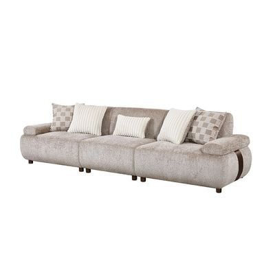 Valira 4-Seater Fabric Sofa - Beige - With 2-Year Warranty